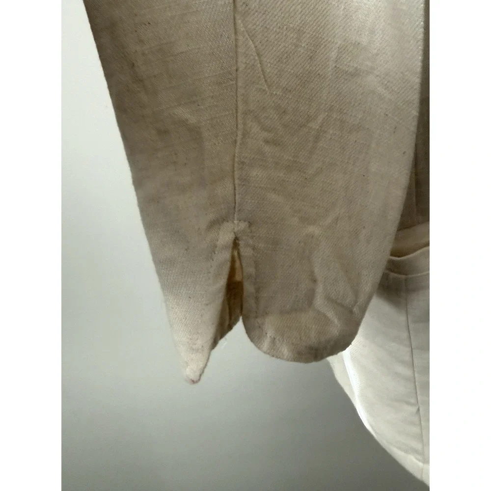 Stoosh Women's M Linen Blend Open Front Blazer Pockets